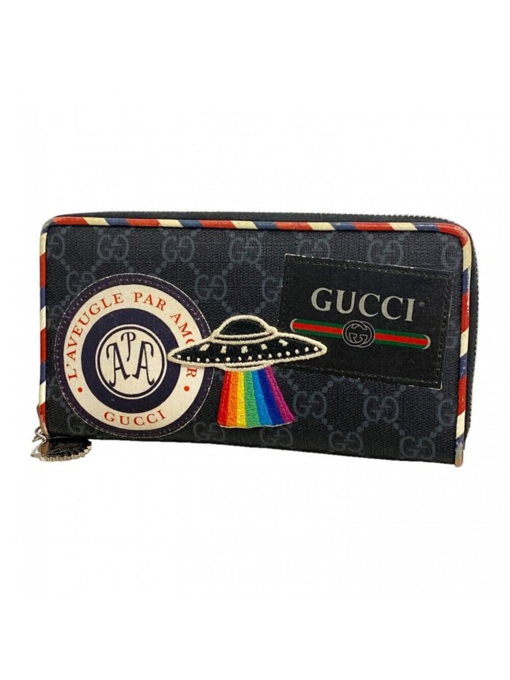 Gucci Wallet GG Supreme Black Silver
